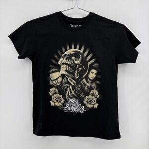 Dyse One T-Shirt Mens Large Pray For Us Sinners Graphic Cotton Black Solid